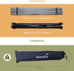 Skandika Ruka S Kleine Campingtafel – Campingtafels - Aluminium Campingtafel, Opvouwbaar, Zeer Licht, Eenvoudig Te Monteren, Stabiele Standaard - Opvouwtafel Voor Kamperen, Tenten Wandelen, Reizen, Thuis, Tuin – Tot Max. 20 Kg. - Grijs -Kampeer Verkoop 1200x1143 4