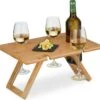 Relaxdays Opvouwbare Picknick Wijntafel - 4 Wijnglazenhouders - Bamboe Dienbladtafel Klein -Kampeer Verkoop 1200x1143 5