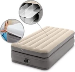 Intex Prime Comfort - Luchtbed - 1-Persoons - 99x191x51 Cm (BxLxH) - Grijs - Met Ingebouwde Motorpomp -Kampeer Verkoop 1200x1144 3
