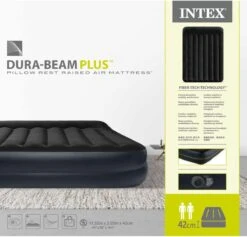Intex Luchtbed - 2-Persoons - 152 X 203 X 42 Cm - Blauw - Met Pomp + Hoeslaken Wit + Reparatieset -Kampeer Verkoop 1200x1150 10