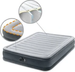 Intex Luchtbed - Twijfelaar - 137 X 191 X 33 Cm - Grijs - Met Ingebouwde Pomp, Hoeslaken Antraciet En Reparatieset -Kampeer Verkoop 1200x1152 1