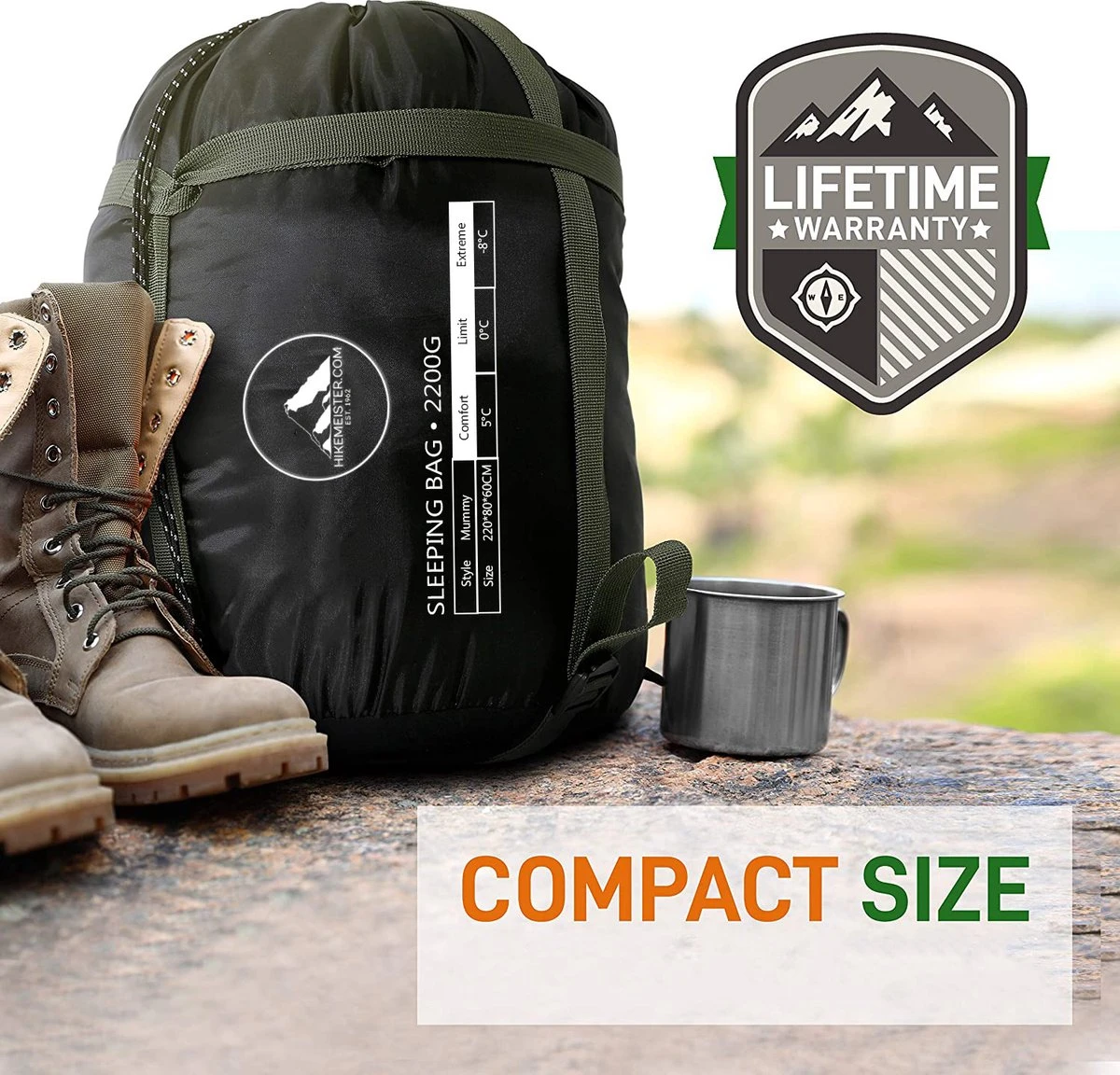 HikeMeister® Outdoor Survival Fishing Mummy Slaapzak 230 X 80 Cm -8°C 4 HikeMeister® Outdoor Survival Fishing Mummy Slaapzak 230 X 80 Cm -8°C - Image 4