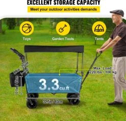 LOUVAINS® Bolderkar Opvouwbaar - Bolderkar - Bolderwagen - Bolderkar Kinderenvervoer - Bolderkar Opvouwbaar Met Massieve - Bolderkar Opvouwbaar Luchtbanden - Bolderkar Opvouwbaar Met Duwstang -Kampeer Verkoop 1200x1153 2