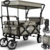 Wildebeest Bolderkar Opvouwbaar Grijs - Bolderwagen Met Kinder Zitje - Bolderkarren - Handkar Grijs - Opvouwbaar Transportwagen - Transportkar - Handkar Tuin Trolley Met Dak Transport Trolley XXL -Kampeer Verkoop 1200x1156 5