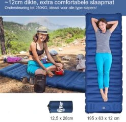 Hikr® Slaapmat 10cm+ Dikte - Comfortabel Luchtmatras - Zelfopblazend Met De Voet - TPU+40D Nylon - Slaapmatje Eenpersoons En Uit Te Breiden Tot Tweepersoons - Slaapmat Met Ingebouwde Pomp -Kampeer Verkoop 1200x1159 1