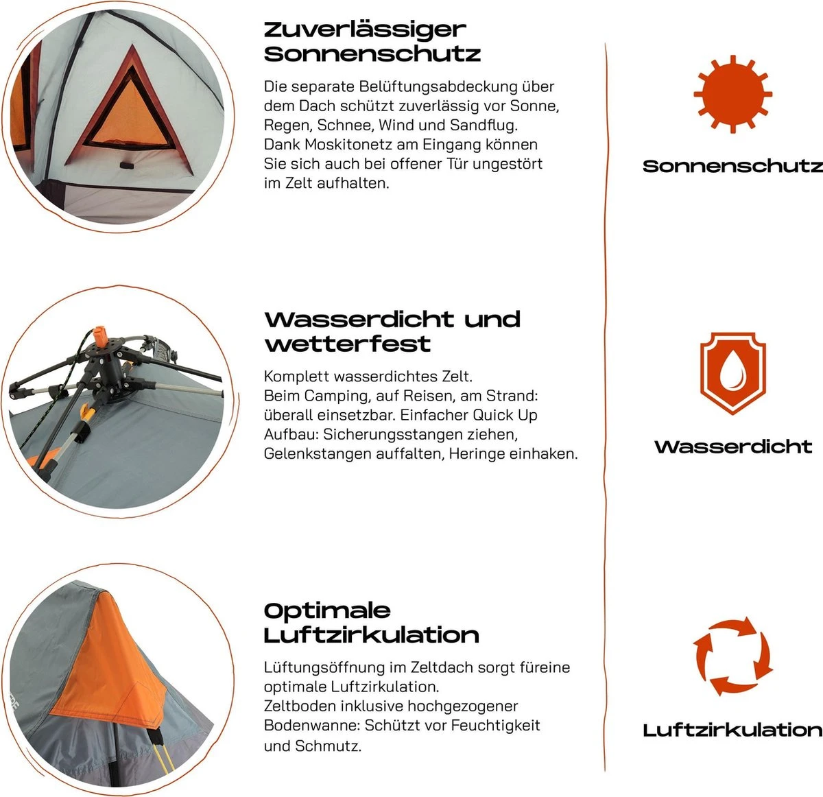 Where Tomorrow Solo Tent Pop Up 225X100X57 Cm - Grijs - 1 Persoons 5 Where Tomorrow Solo Tent Pop Up 225X100X57 Cm - Grijs - 1 Persoons - Image 5