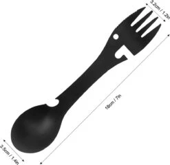Luverno® - Spork - Incl. Bescherm Hoes - RVS - Bestek To Go - Reisbestek - Keukengadget - 5 In 1 Camping Bestek - Zwart -Kampeer Verkoop 1200x1164 9