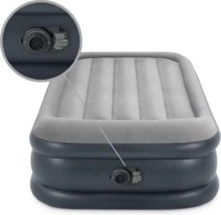 Intex Luchtbed - 1-Persoons - 99 X 191 X 42 Cm - Grijs - Met Pomp, Hoeslaken Antraciet En Reparatieset -Kampeer Verkoop 1200x1166 16