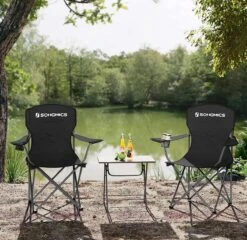 MIRA Home - Campingstoel Set Van 2 Inklapbaar - Klapstoel Met Robuust Frame - Met Flessenhouder - 76 X 51.5 X 95.5 Cm - Zwart -Kampeer Verkoop 1200x1166 8