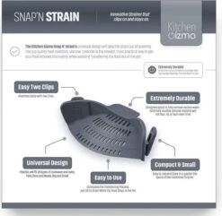 SensaHome- Siliconen Vergiet - Keuken Afgietdeksel - Afgiethulp - Siliconen - BPA Vrij - Grijs -Kampeer Verkoop 1200x1171 4