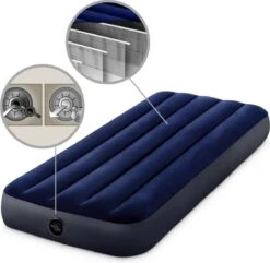 Intex Luchtbedset Intex Luchtbed - 1-Persoons - 76 X 191 X 25 Cm - Blauw + Intex Elektrische Pomp - 650 Liter/min + Hoeslaken Antraciet + Reparatieset -Kampeer Verkoop 1200x1171 9