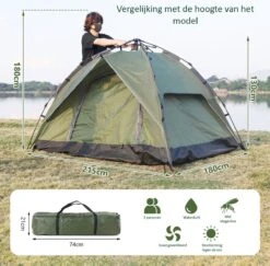 Sens Design Pop Up Tent - Tent - 2-3 Personen -Kampeer Verkoop 1200x1180