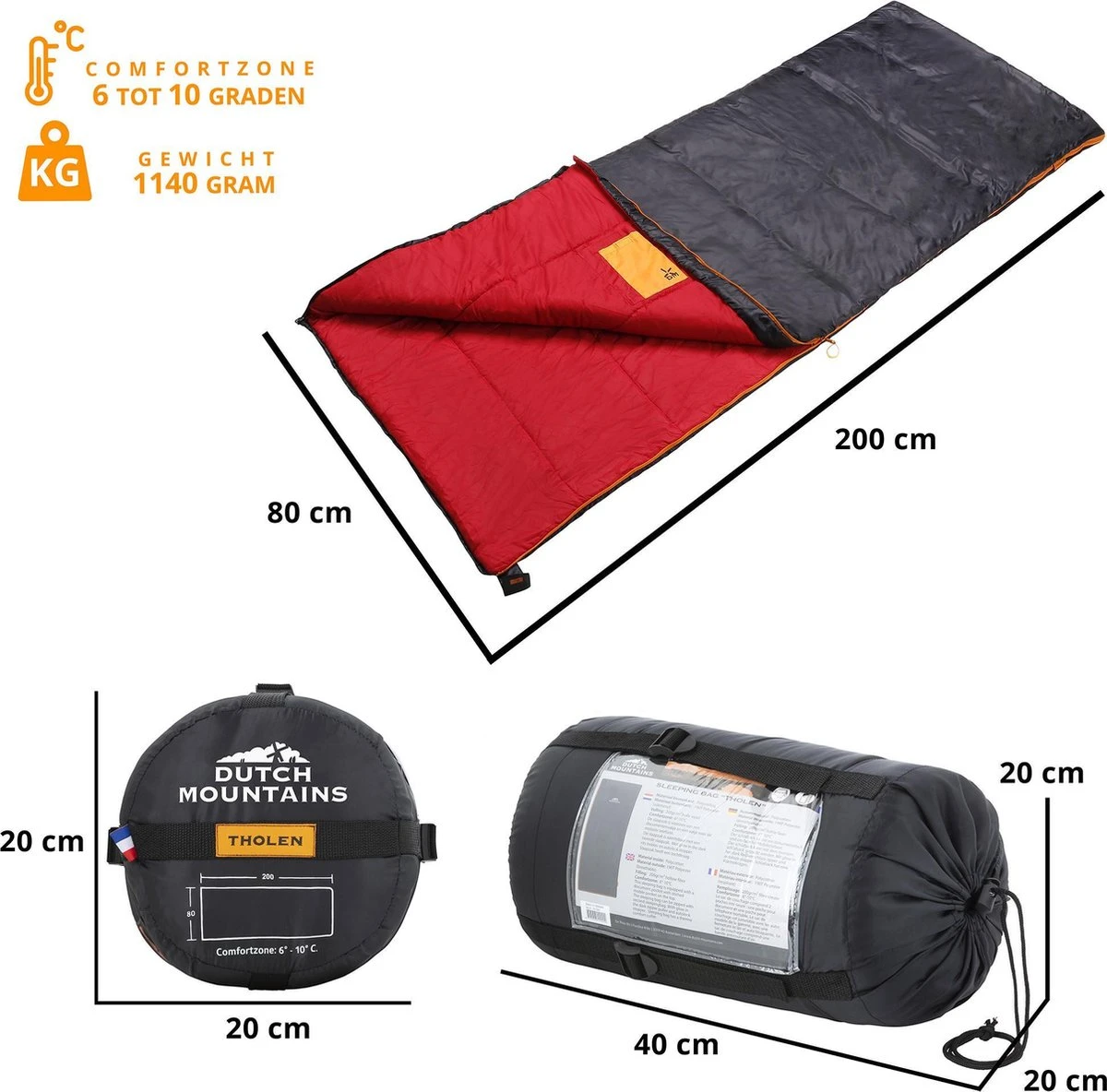 Dutch Mountains Slaapzak Tholen - 200 X 80cm - Aanritsbaar - Slechts 1140 Gram – Polyester - Tochtstrip En Compressiehoes 5 Dutch Mountains Slaapzak Tholen - 200 X 80cm - Aanritsbaar - Slechts 1140 Gram – Polyester - Tochtstrip En Compressiehoes - Image 5