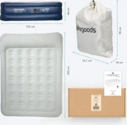 LifeGoods Luchtbed - 2 Persoons - Met Ingebouwde Pomp - Incl. Draagtas En Reparatiekit -Kampeer Verkoop 1200x1184 11