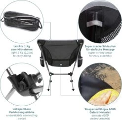 Smartpeas Camping Stoel Van Stevig 600D Polyester En Aluminium - Lichtgewicht En Opvouwbaar - Camping Gadget Inclusief Zijzakken +Plus: Strandmat & Draagtas -Kampeer Verkoop 1200x1186 5
