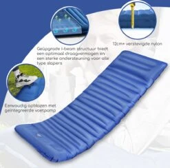 Hikr® Slaapmat 10cm+ Dikte - Comfortabel Luchtmatras - Zelfopblazend Met De Voet - TPU+40D Nylon - Slaapmatje Eenpersoons En Uit Te Breiden Tot Tweepersoons - Slaapmat Met Ingebouwde Pomp -Kampeer Verkoop 1200x1186 9