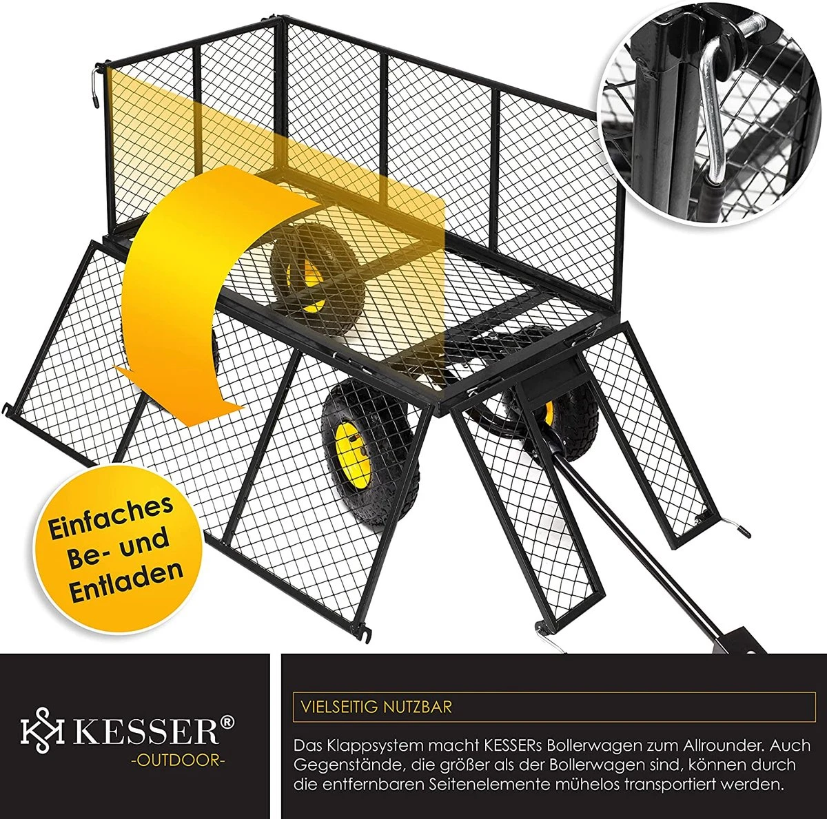 Exxen KESSER® Bolderkar, 550 Kg Belastbaar, Tuinwagen, Transportwagen, Tuinwagen, Uitneembaar Zeil, Gereedschapswagen, Handwagen, Veelzijdig Inzetbaar, Zwart 5 Exxen KESSER® Bolderkar, 550 Kg Belastbaar, Tuinwagen, Transportwagen, Tuinwagen, Uitneembaar Zeil, Gereedschapswagen, Handwagen, Veelzijdig Inzetbaar, Zwart - Image 5