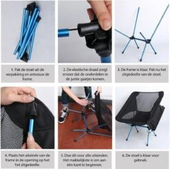 Lopoleis® Campingstoel – Campingstoel Opvouwbaar – Visstoel – Vouwstoel – Strandstoel – Inklapbaar – Lichtgewicht – Outdoor Stoel - Hoge Rugleuning -Kampeer Verkoop 1200x1190 8