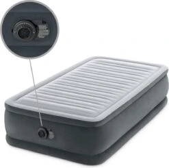Intex Luchtbed - 1-Persoons - 99 X 191 X 46 Cm - Grijs - Met Ingebouwde Pomp, Hoeslaken Zwart En Reparatieset -Kampeer Verkoop 1200x1190 9