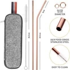 House Of Husk Reisbestek - Reis Bestekset - Chopsticks - Metalen Rietjes Met Borstel - Lepel - Vaatwasserbestendig - RVS - 7 Delig - Rose Goud -Kampeer Verkoop 1200x1193 1