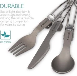 Navaris Campingbestek Van Titanium - Set Met Vork, Mes En Lepel - Inklapbaar - Bestekset Voor Onderweg - Inclusief Karabijnhaak En Bewaarzakje -Kampeer Verkoop 1200x1195 4