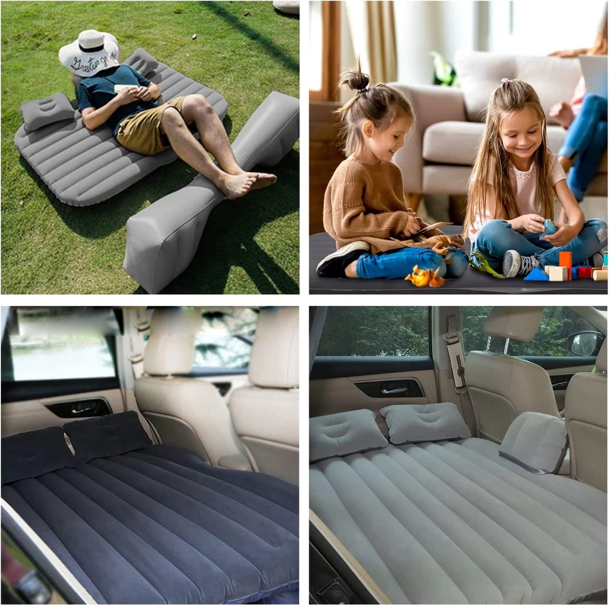Flightmode - Opblaasbaar Matras Voor Auto, Opblaasbaar Bed, Autostoel, Comfortabel, Met Elektrische Luchtpomp En 3 Adapters, 2 Kussens En Transporttas, Voor Camping, Reizen, Strand 4 Flightmode - Opblaasbaar Matras Voor Auto, Opblaasbaar Bed, Autostoel, Comfortabel, Met Elektrische Luchtpomp En 3 Adapters, 2 Kussens En Transporttas, Voor Camping, Reizen, Strand - Image 4