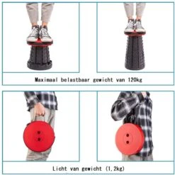 Kampeerkruk - Uitschuifbare Kruk - Rood/Zwart- Tot 120 Kg - Travel Stool - Opvouwbare Campingkruk - Inklapbaar Krukje - Telescopische Kruk - Camping - Outdoor -Kampeer Verkoop 1200x1198 18