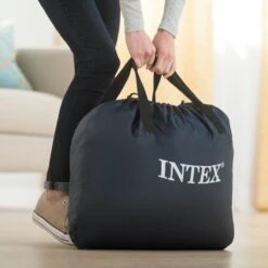 Intex Luchtbed - 2-Persoons - 152 X 203 X 33 Cm - Grijs - Met Ingebouwde Pomp, Hoeslaken Antraciet En Reparatieset -Kampeer Verkoop 1200x1200 1035