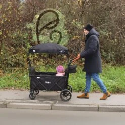 FableKids LEO X4Plus Opvouwbare Wagen Met Dak Fossil Grey -Kampeer Verkoop 1200x1200 1105