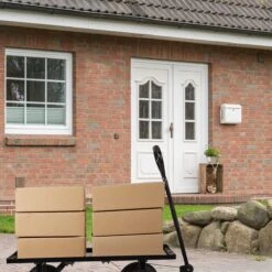 Relaxdays Bolderkar Tuin - Platte Tuinwagen - Luchtbanden - 200 Kg - Transportkar - Staal -Kampeer Verkoop 1200x1200 1112