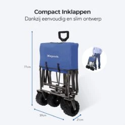 LifeGoods Bolderkar - Opvouwbaar - Tot 80KG - 94L - Wasbaar Polyester - 98x45cm - Blauw/Grijs -Kampeer Verkoop 1200x1200 1120
