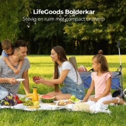 LifeGoods Bolderkar - Opvouwbaar - Tot 80KG - 94L - Wasbaar Polyester - 98x45cm - Blauw/Grijs -Kampeer Verkoop 1200x1200 1127