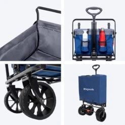LifeGoods Bolderkar - Opvouwbaar - Tot 120KG - 103L - Extra Draagtas En Duwstang - Wasbaar Polyester - 98x45cm - Blauw/Grijs -Kampeer Verkoop 1200x1200 1167