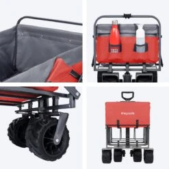 LifeGoods Bolderkar - Opvouwbaar - Tot 80KG - 94L - Wasbaar Polyester - 98x45cm - Rood/Grijs -Kampeer Verkoop 1200x1200 1181
