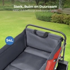 LifeGoods Bolderkar - Opvouwbaar - Tot 80KG - 94L - Wasbaar Polyester - 98x45cm - Rood/Grijs -Kampeer Verkoop 1200x1200 1185