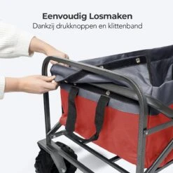 LifeGoods Bolderkar - Opvouwbaar - Tot 80KG - 94L - Wasbaar Polyester - 98x45cm - Rood/Grijs -Kampeer Verkoop 1200x1200 1186