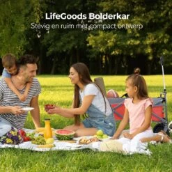 LifeGoods Bolderkar - Opvouwbaar - Tot 80KG - 94L - Wasbaar Polyester - 98x45cm - Rood/Grijs -Kampeer Verkoop 1200x1200 1188