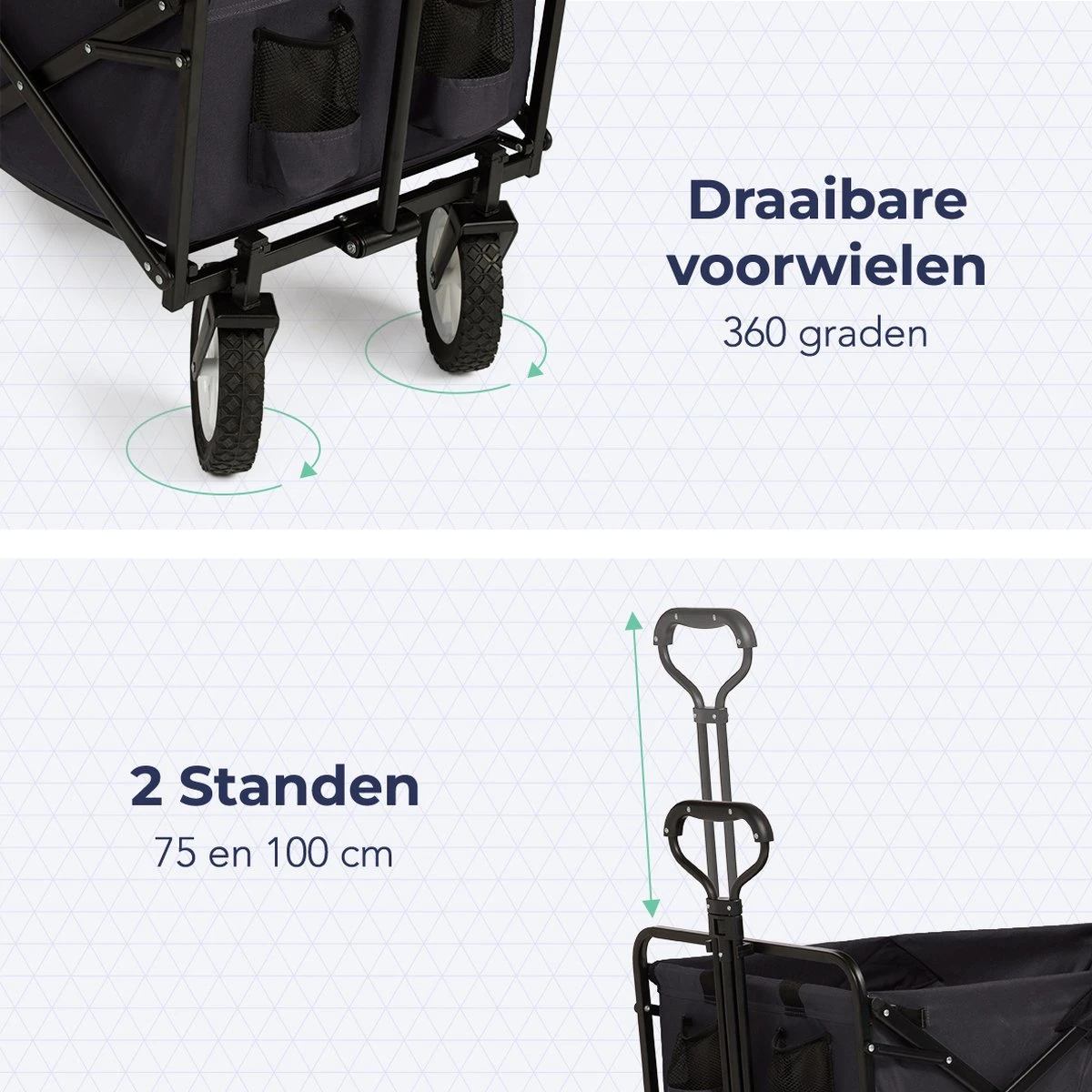 LifeGoods Bolderkar - Opvouwbaar - Draaibare Wielen - 2 Standen - 70KG Draagkracht - Zwart 4 LifeGoods Bolderkar - Opvouwbaar - Draaibare Wielen - 2 Standen - 70KG Draagkracht - Zwart - Image 4