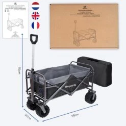 LifeGoods Bolderkar - Opvouwbaar - Tot 80KG - 94L - Wasbaar Polyester - 98x45cm - Zwart/Grijs -Kampeer Verkoop 1200x1200 1204