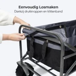 LifeGoods Bolderkar - Opvouwbaar - Tot 80KG - 94L - Wasbaar Polyester - 98x45cm - Zwart/Grijs -Kampeer Verkoop 1200x1200 1206