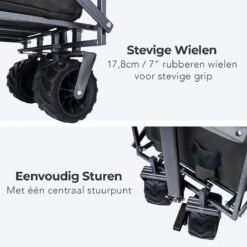 LifeGoods Bolderkar - Opvouwbaar - Tot 80KG - 94L - Wasbaar Polyester - 98x45cm - Zwart/Grijs -Kampeer Verkoop 1200x1200 1208