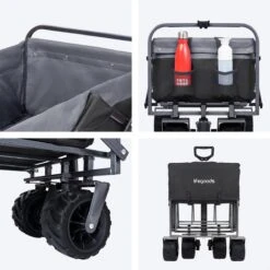 LifeGoods Bolderkar - Opvouwbaar - Tot 80KG - 94L - Wasbaar Polyester - 98x45cm - Zwart/Grijs -Kampeer Verkoop 1200x1200 1209