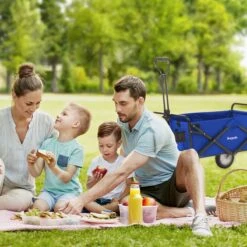 LifeGoods Bolderkar - Opvouwbaar - Draaibare Wielen - 2 Standen - 70KG Draagkracht - Blauw -Kampeer Verkoop 1200x1200 1222