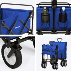 LifeGoods Bolderkar - Opvouwbaar - Draaibare Wielen - 2 Standen - 70KG Draagkracht - Blauw -Kampeer Verkoop 1200x1200 1224