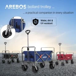 AREBOS Handkar | Transportwagen | Apparatuurwagen | Opvouwbaar | Blauw -Kampeer Verkoop 1200x1200 1230