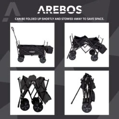 AREBOS Handwagen Vouwbare Dak Handwagen Vouwbare Trolley Uitrustingswagen Zwart -Kampeer Verkoop 1200x1200 1262