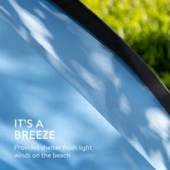 Navaris Windscherm Voor Het Strand - Zon- En Windbescherming Voor Drie Personen - Pop-up Speeltent Met UV- Bescherming - Beach Shelter Met Draagtas -Kampeer Verkoop 1200x1200 128