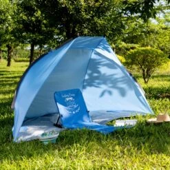 Navaris Windscherm Voor Het Strand - Zon- En Windbescherming Voor Drie Personen - Pop-up Speeltent Met UV- Bescherming - Beach Shelter Met Draagtas -Kampeer Verkoop 1200x1200 129