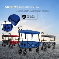 AREBOS Handwagen Vouwbare Dak Handwagen Vouwbare Trolley Uitrustingswagen Blauw -Kampeer Verkoop 1200x1200 1304