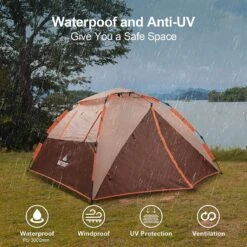 Merkloos Kamping Tent / Absolutely Waterproof, Lightweight Camping Tent With - Tent Ideal For Camping In The Garden, Dome Tent, -Kampeer Verkoop 1200x1200 135